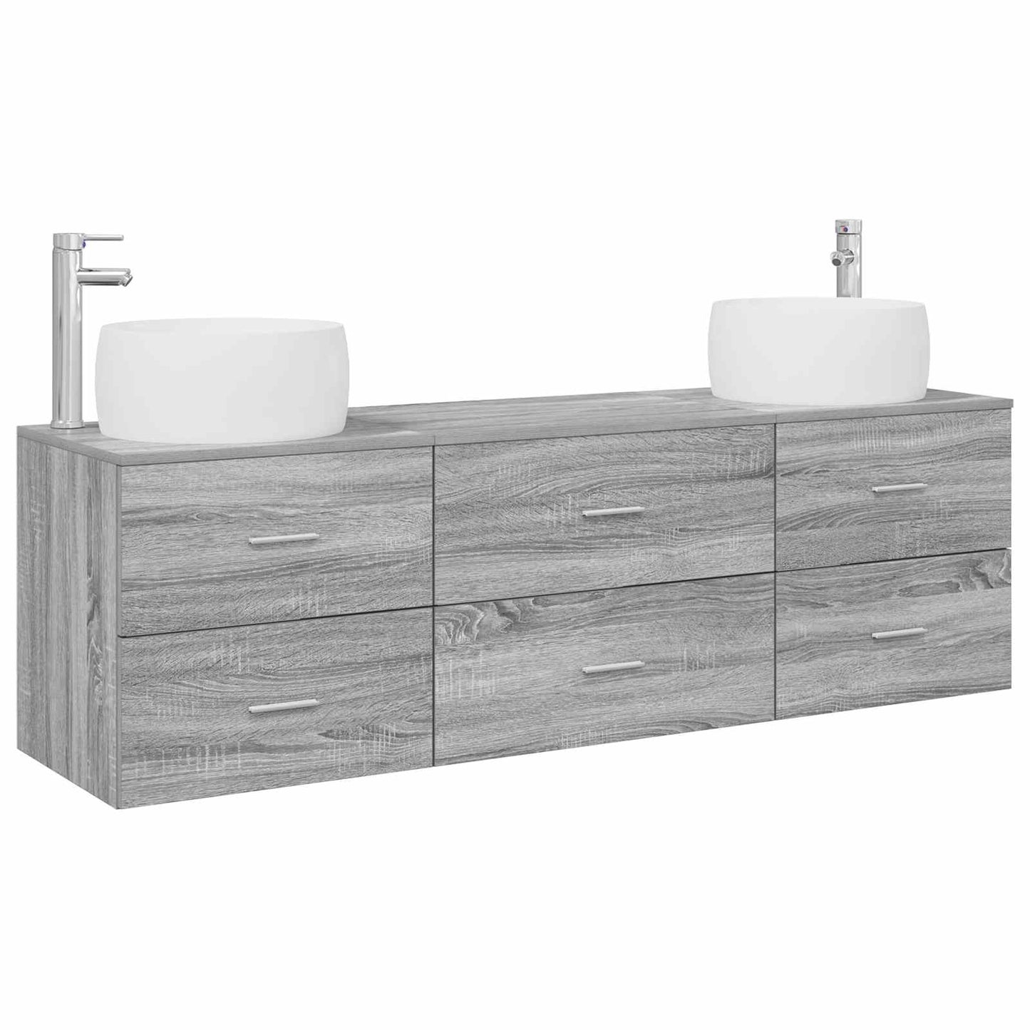 vidaXL Bathroom Furniture Set 3 pcs Grey Sonoma 49.5 x 44.5 x 66 cm