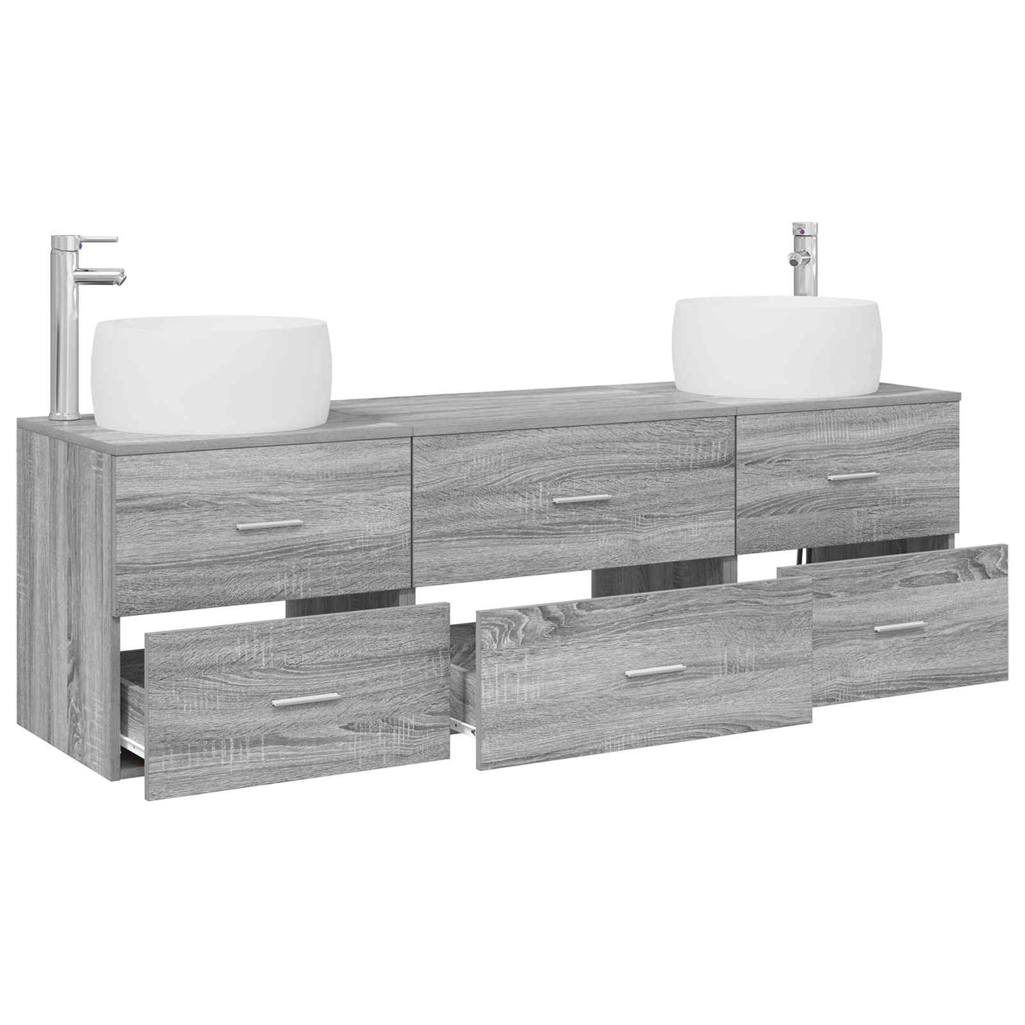 vidaXL Bathroom Furniture Set 3 pcs Grey Sonoma 49.5 x 44.5 x 66 cm