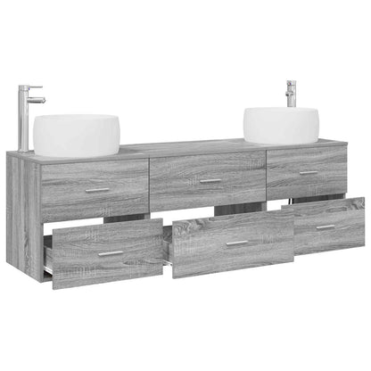 vidaXL Bathroom Furniture Set 3 pcs Grey Sonoma 49.5 x 44.5 x 66 cm