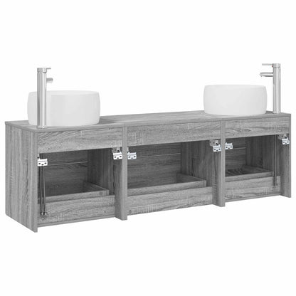 vidaXL Bathroom Furniture Set 3 pcs Grey Sonoma 49.5 x 44.5 x 66 cm