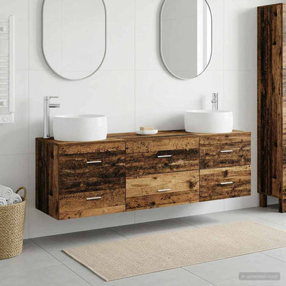 vidaXL Bathroom Furniture Set 3 pcs Old Wood 49.5 x 44.5 x 66 cm
