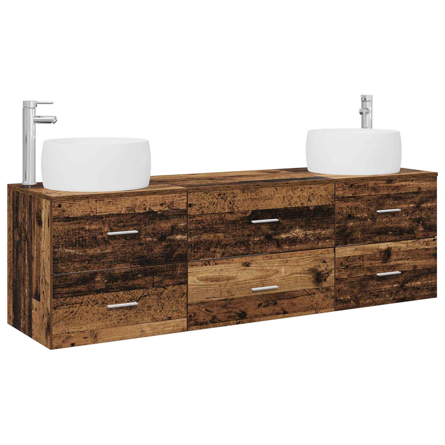 vidaXL Bathroom Furniture Set 3 pcs Old Wood 49.5 x 44.5 x 66 cm