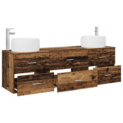 vidaXL Bathroom Furniture Set 3 pcs Old Wood 49.5 x 44.5 x 66 cm