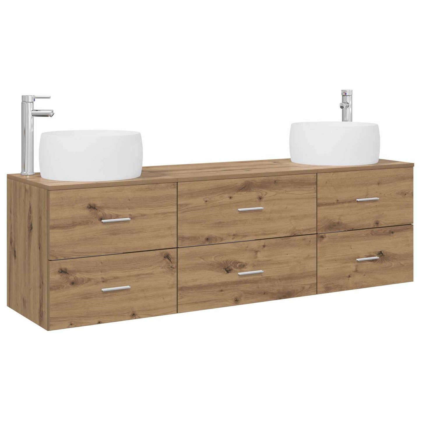 vidaXL Bathroom Furniture Set 3 pcs Artisan Oak 49.5 x 44.5 x 66 cm