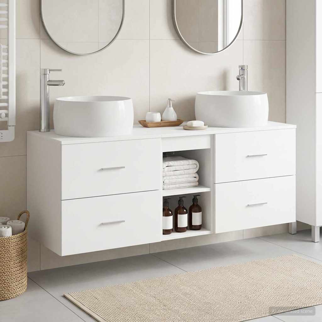 vidaXL Bathroom Furniture Set 3 pcs White 49.5 x 44.5 x 66 cm