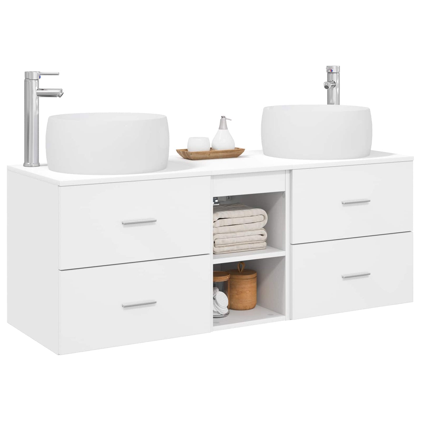 vidaXL Bathroom Furniture Set 3 pcs White 49.5 x 44.5 x 66 cm