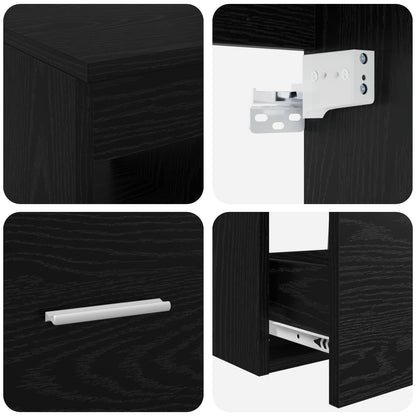 vidaXL Bathroom Furniture Set 3 pcs Black 49.5 x 44.5 x 66 cm