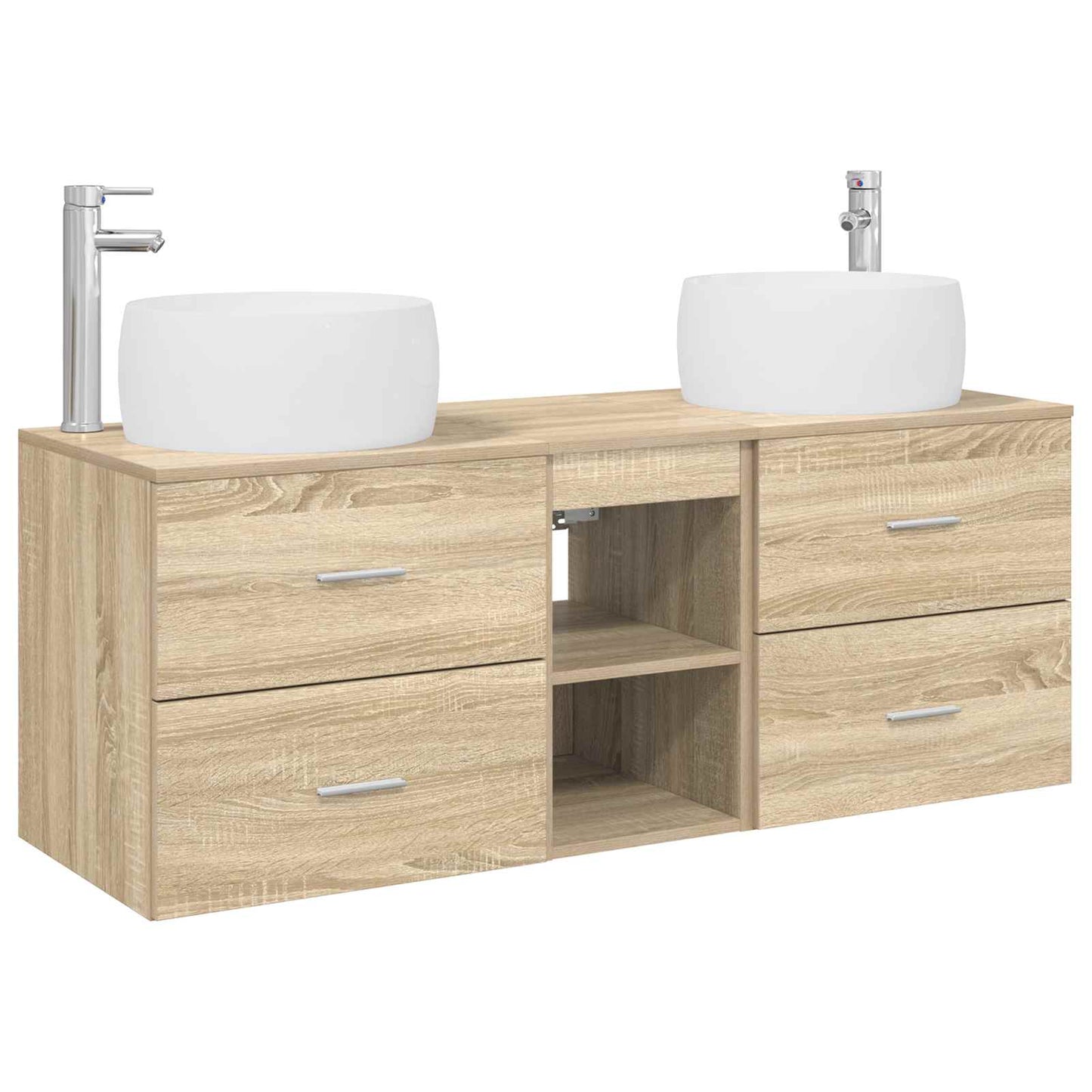 vidaXL Bathroom Furniture Set 3 pcs Sonoma Oak 49.5 x 44.5 x 66 cm