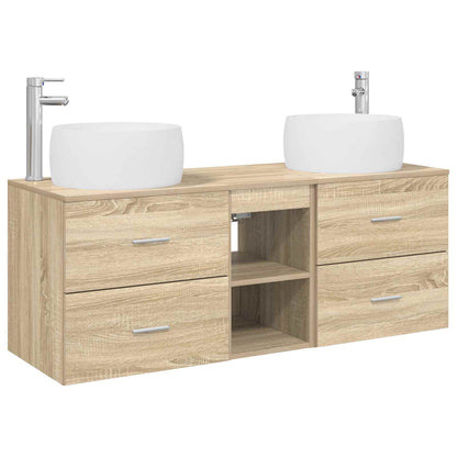 vidaXL Bathroom Furniture Set 3 pcs Sonoma Oak 49.5 x 44.5 x 66 cm
