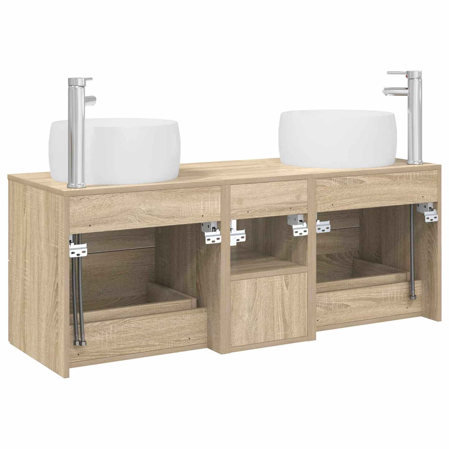 vidaXL Bathroom Furniture Set 3 pcs Sonoma Oak 49.5 x 44.5 x 66 cm
