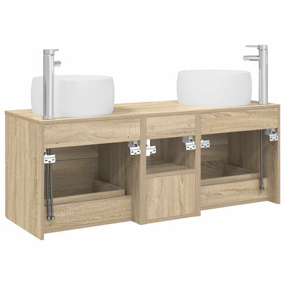 vidaXL Bathroom Furniture Set 3 pcs Sonoma Oak 49.5 x 44.5 x 66 cm