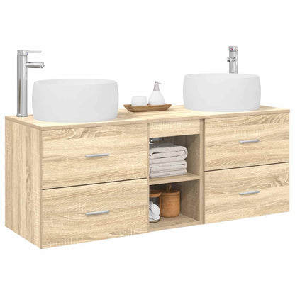 vidaXL Bathroom Furniture Set 3 pcs Sonoma Oak 49.5 x 44.5 x 66 cm