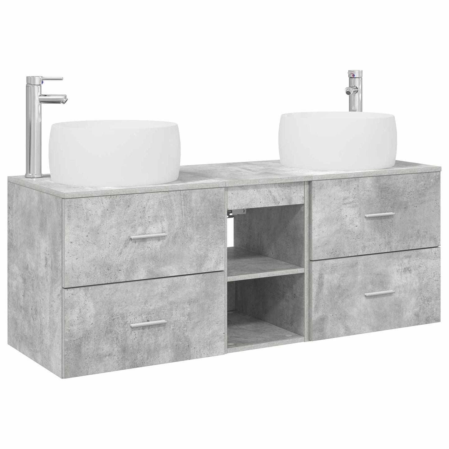 vidaXL Bathroom Furniture Set 3 pcs Concrete Grey 49.5 x 44.5 x 66 cm