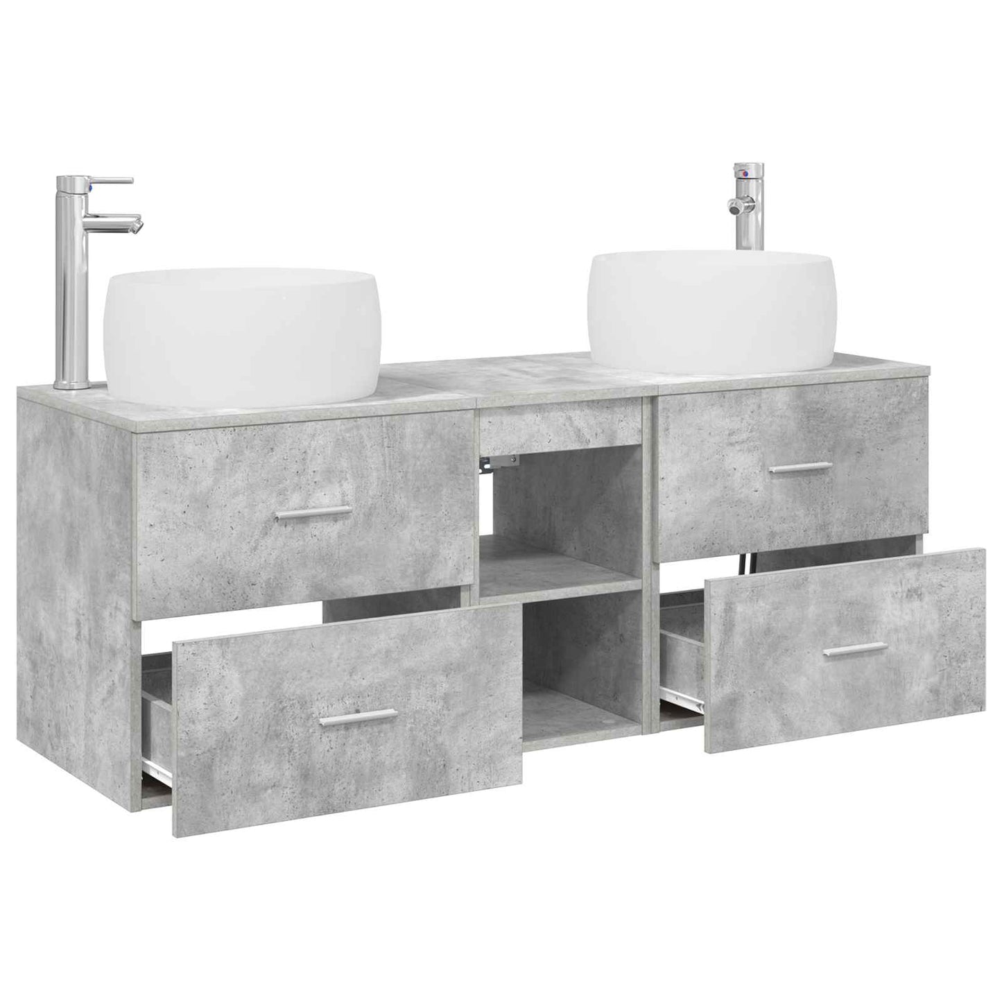 vidaXL Bathroom Furniture Set 3 pcs Concrete Grey 49.5 x 44.5 x 66 cm
