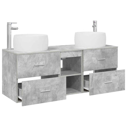 vidaXL Bathroom Furniture Set 3 pcs Concrete Grey 49.5 x 44.5 x 66 cm