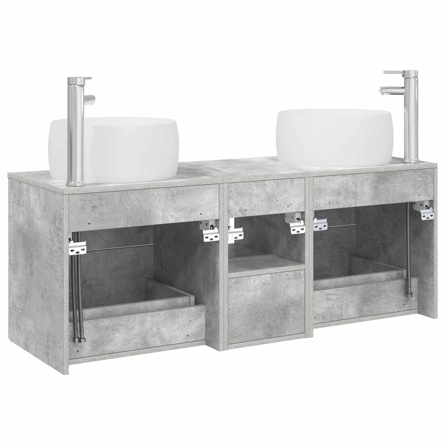 vidaXL Bathroom Furniture Set 3 pcs Concrete Grey 49.5 x 44.5 x 66 cm