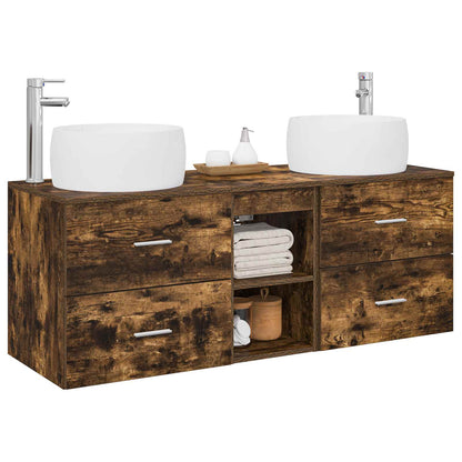 vidaXL Bathroom Furniture Set 3 pcs Smoked Oak 49.5 x 44.5 x 66 cm