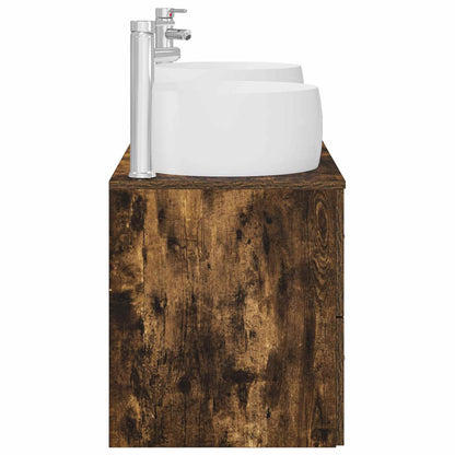 vidaXL Bathroom Furniture Set 3 pcs Smoked Oak 49.5 x 44.5 x 66 cm