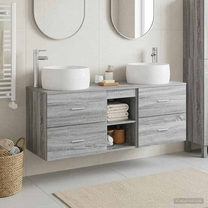 vidaXL Bathroom Furniture Set 3 pcs Grey Sonoma 49.5 x 44.5 x 66 cm