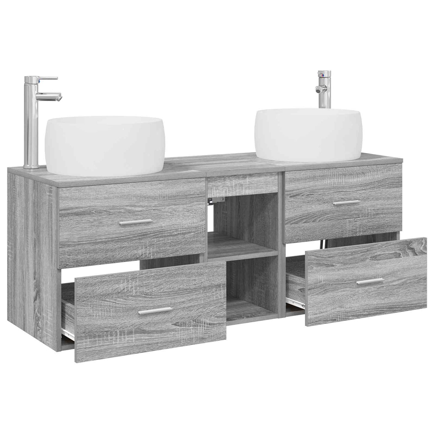 vidaXL Bathroom Furniture Set 3 pcs Grey Sonoma 49.5 x 44.5 x 66 cm