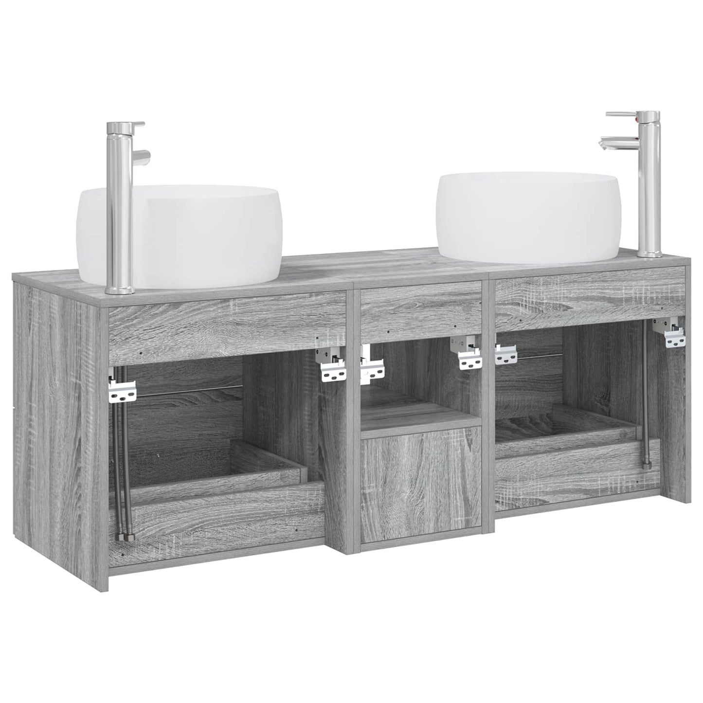 vidaXL Bathroom Furniture Set 3 pcs Grey Sonoma 49.5 x 44.5 x 66 cm