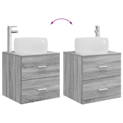 vidaXL Bathroom Furniture Set 3 pcs Grey Sonoma 49.5 x 44.5 x 66 cm