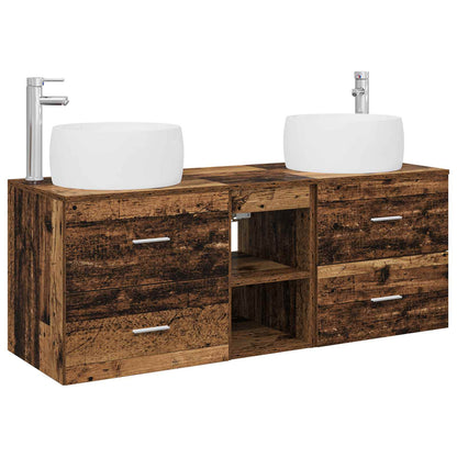 vidaXL Bathroom Furniture Set 3 pcs Old Wood 49.5 x 44.5 x 66 cm