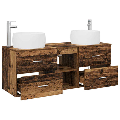 vidaXL Bathroom Furniture Set 3 pcs Old Wood 49.5 x 44.5 x 66 cm