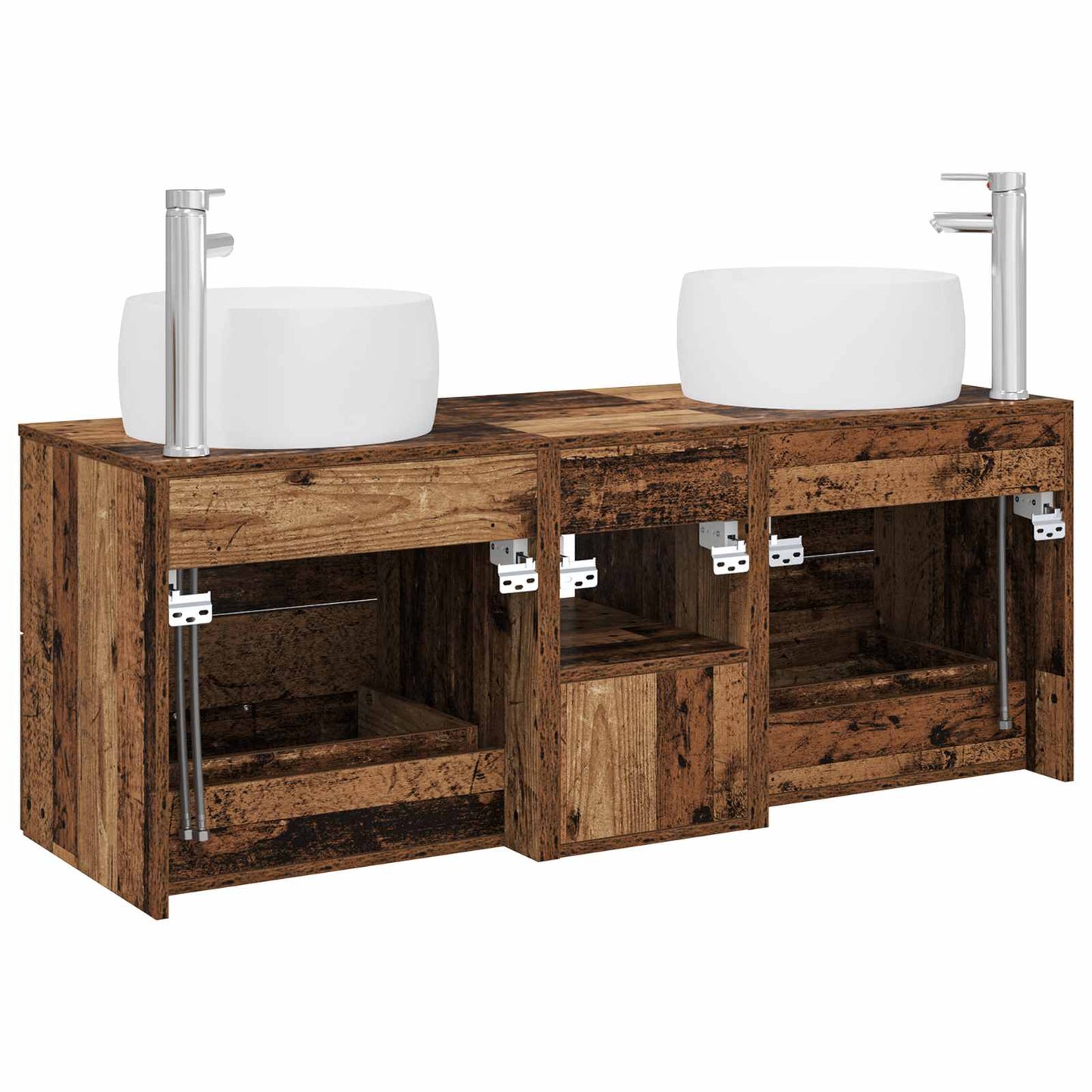 vidaXL Bathroom Furniture Set 3 pcs Old Wood 49.5 x 44.5 x 66 cm