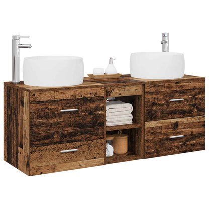 vidaXL Bathroom Furniture Set 3 pcs Old Wood 49.5 x 44.5 x 66 cm