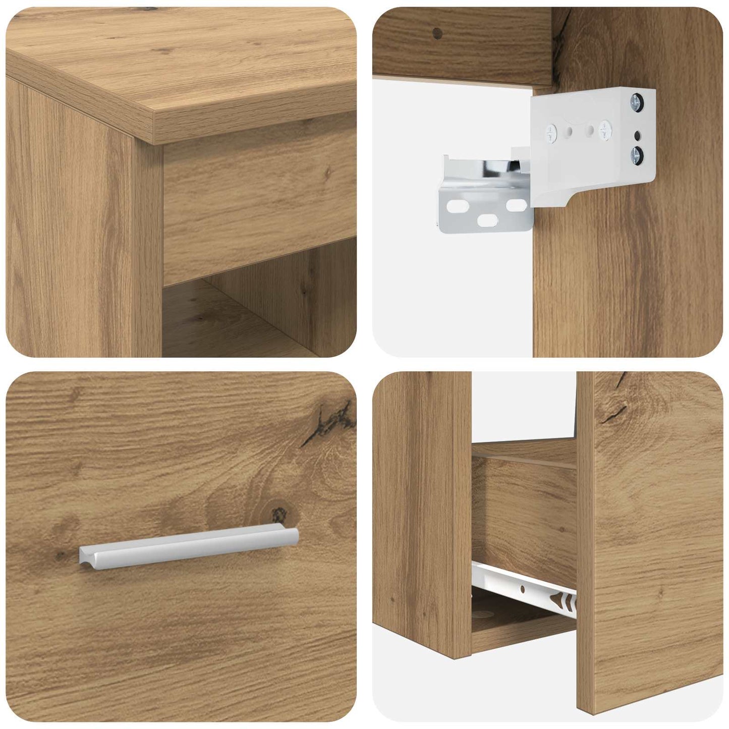 vidaXL Bathroom Furniture Set 3 pcs Artisan Oak 49.5 x 44.5 x 66 cm