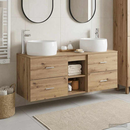 vidaXL Bathroom Furniture Set 3 pcs Artisan Oak 49.5 x 44.5 x 66 cm