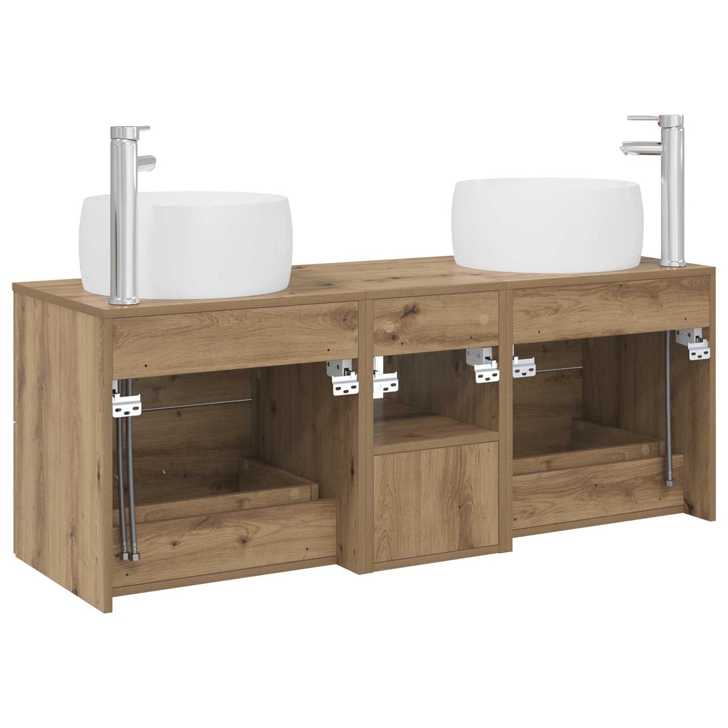 vidaXL Bathroom Furniture Set 3 pcs Artisan Oak 49.5 x 44.5 x 66 cm