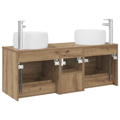 vidaXL Bathroom Furniture Set 3 pcs Artisan Oak 49.5 x 44.5 x 66 cm