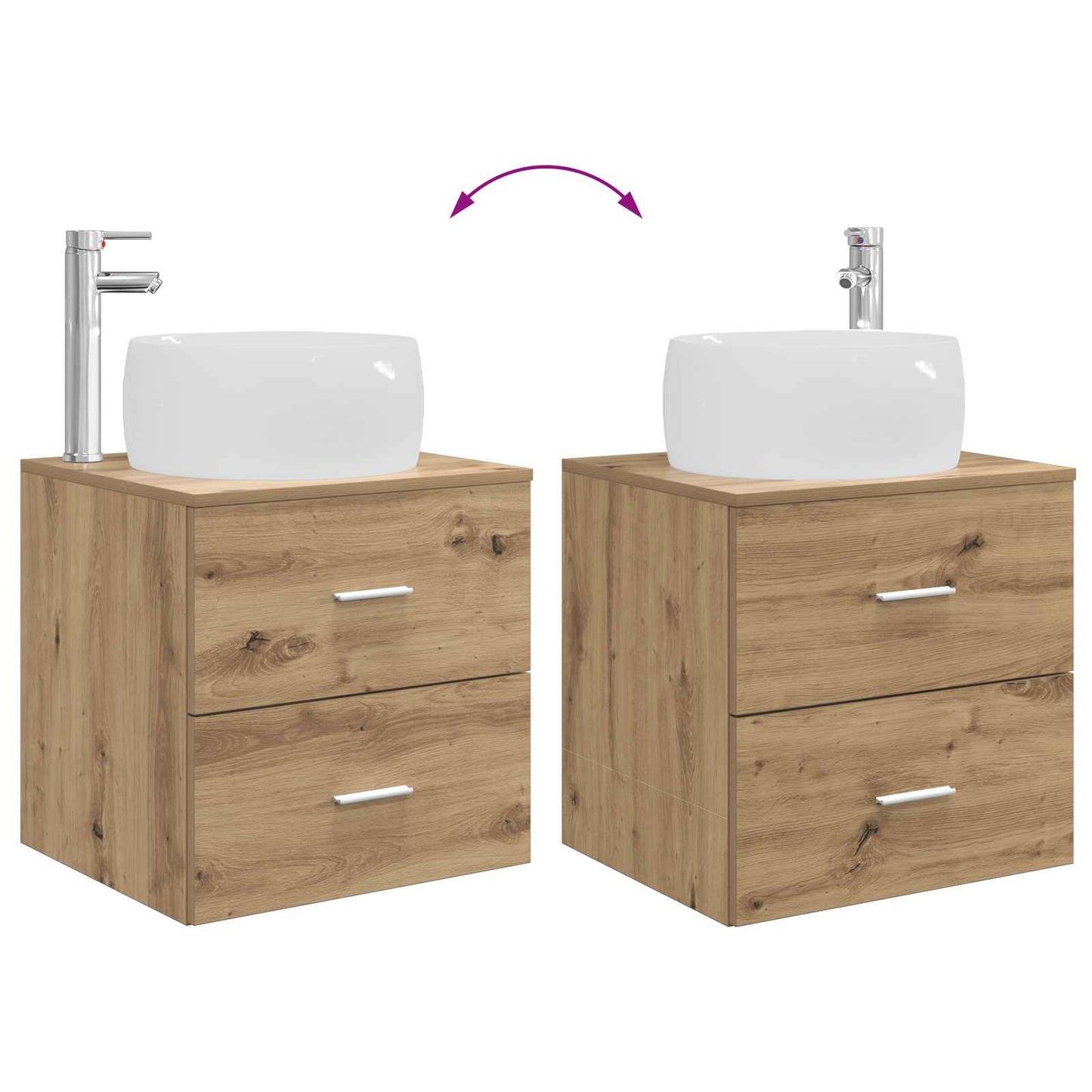 vidaXL Bathroom Furniture Set 3 pcs Artisan Oak 49.5 x 44.5 x 66 cm