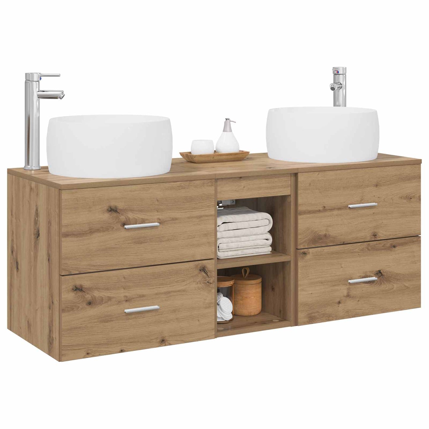 vidaXL Bathroom Furniture Set 3 pcs Artisan Oak 49.5 x 44.5 x 66 cm