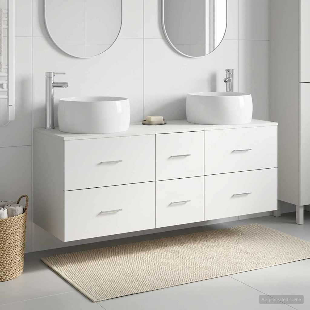 vidaXL Bathroom Furniture Set 3 pcs White 49.5 x 44.5 x 66 cm