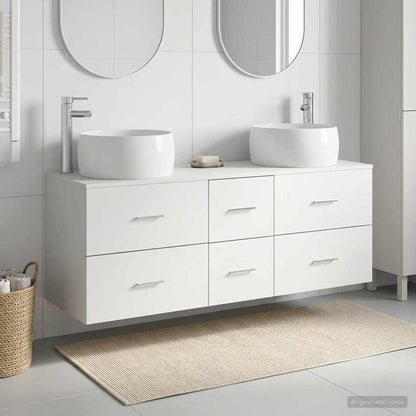 vidaXL Bathroom Furniture Set 3 pcs White 49.5 x 44.5 x 66 cm