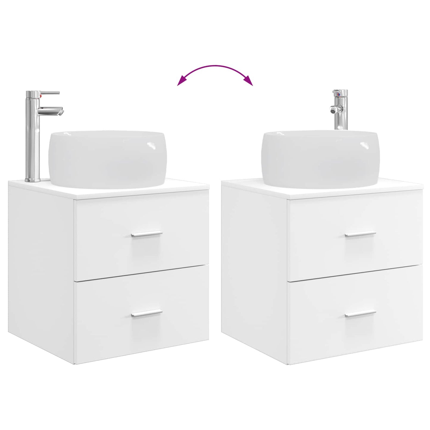 vidaXL Bathroom Furniture Set 3 pcs White 49.5 x 44.5 x 66 cm