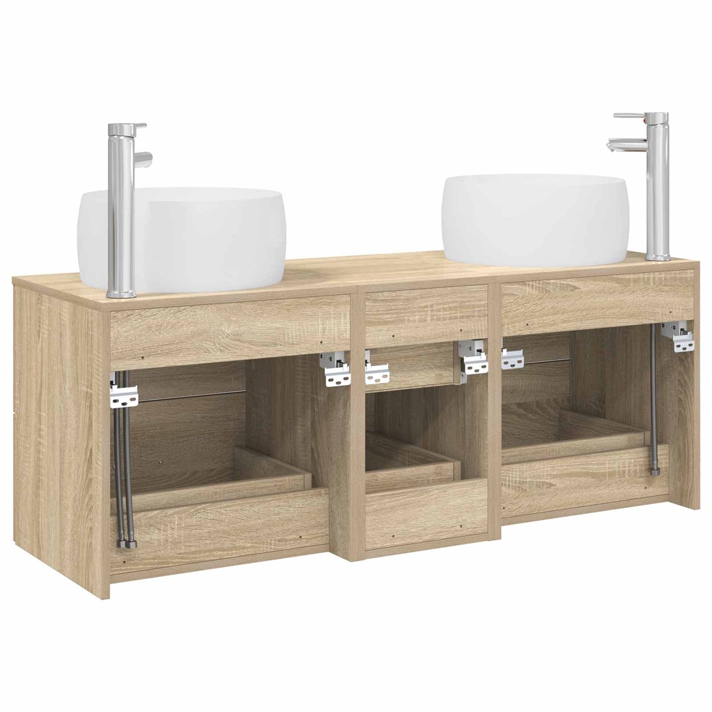 vidaXL Bathroom Furniture Set 3 pcs Sonoma Oak 49.5 x 44.5 x 66 cm