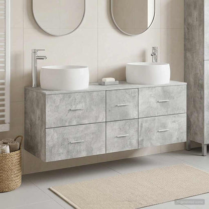 vidaXL Bathroom Furniture Set 3 pcs Concrete Grey 49.5 x 44.5 x 66 cm