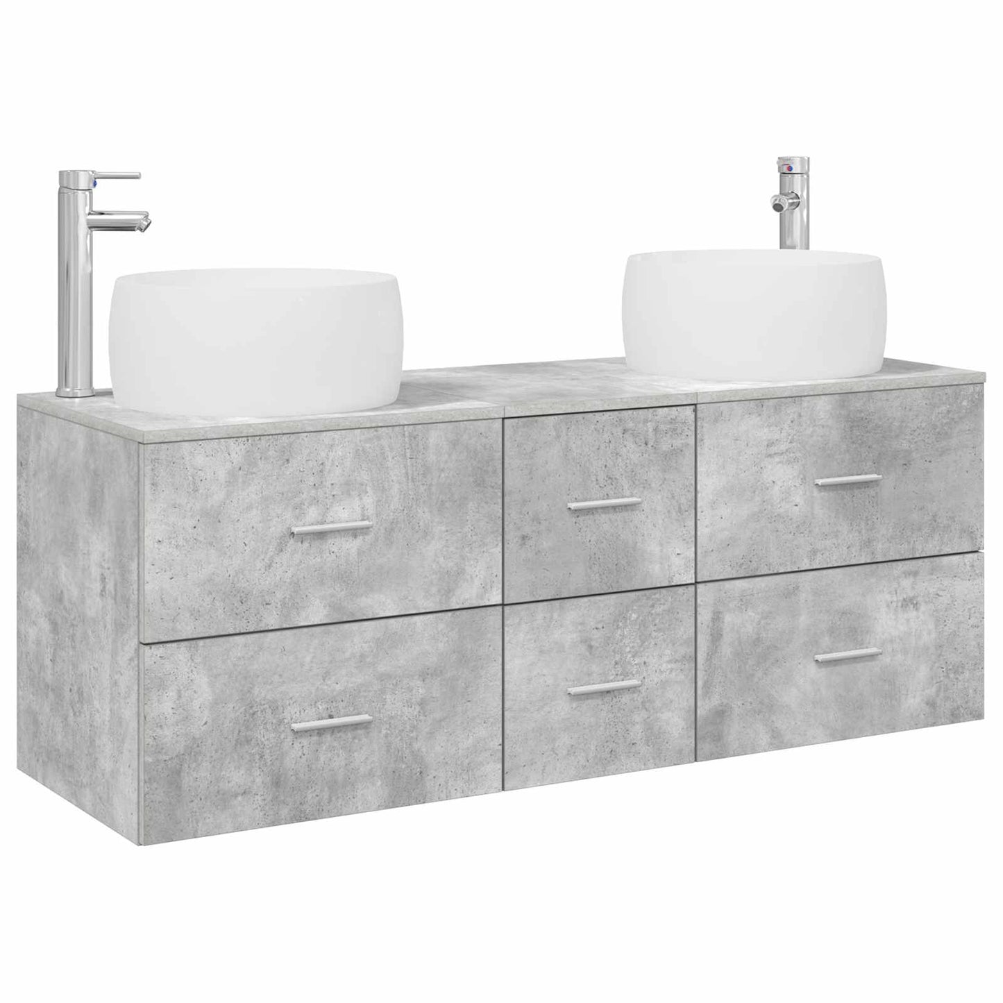 vidaXL Bathroom Furniture Set 3 pcs Concrete Grey 49.5 x 44.5 x 66 cm