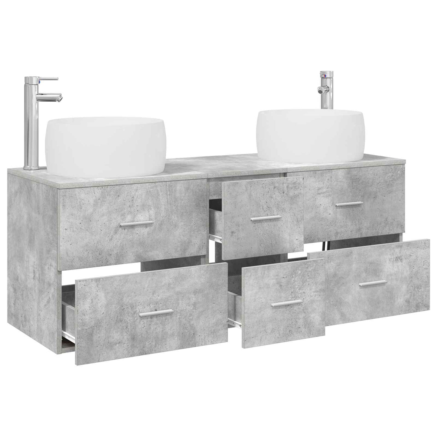 vidaXL Bathroom Furniture Set 3 pcs Concrete Grey 49.5 x 44.5 x 66 cm