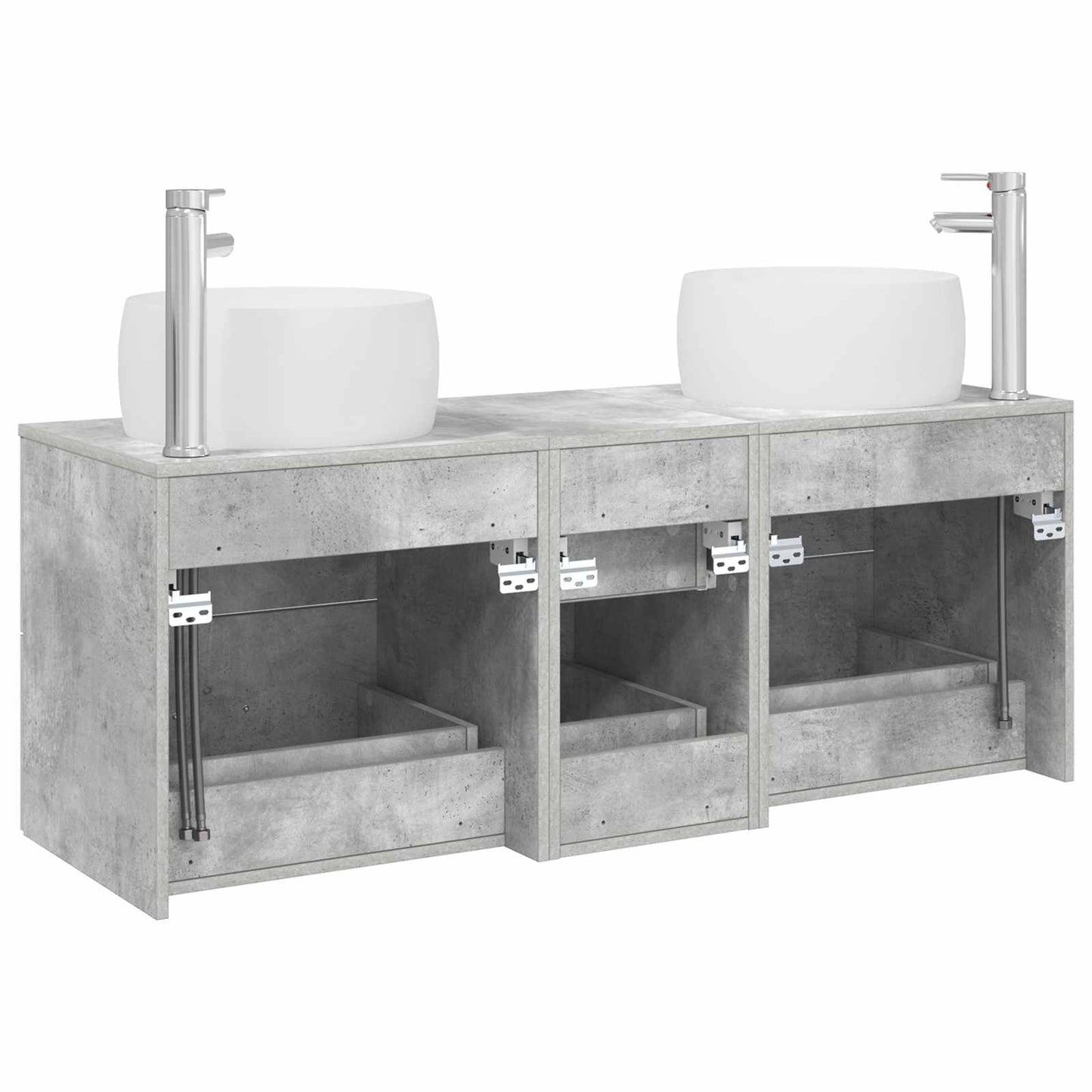 vidaXL Bathroom Furniture Set 3 pcs Concrete Grey 49.5 x 44.5 x 66 cm