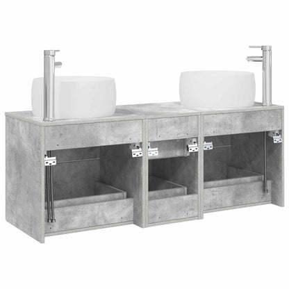 vidaXL Bathroom Furniture Set 3 pcs Concrete Grey 49.5 x 44.5 x 66 cm