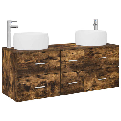 vidaXL Bathroom Furniture Set 3 pcs Smoked Oak 49.5 x 44.5 x 66 cm