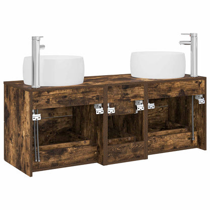 vidaXL Bathroom Furniture Set 3 pcs Smoked Oak 49.5 x 44.5 x 66 cm
