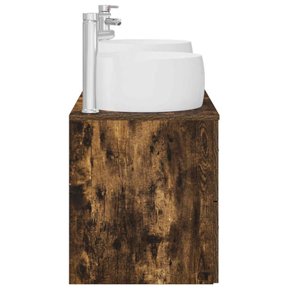 vidaXL Bathroom Furniture Set 3 pcs Smoked Oak 49.5 x 44.5 x 66 cm