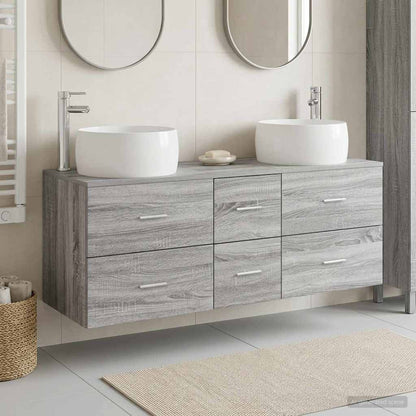 vidaXL Bathroom Furniture Set 3 pcs Grey Sonoma 49.5 x 44.5 x 66 cm