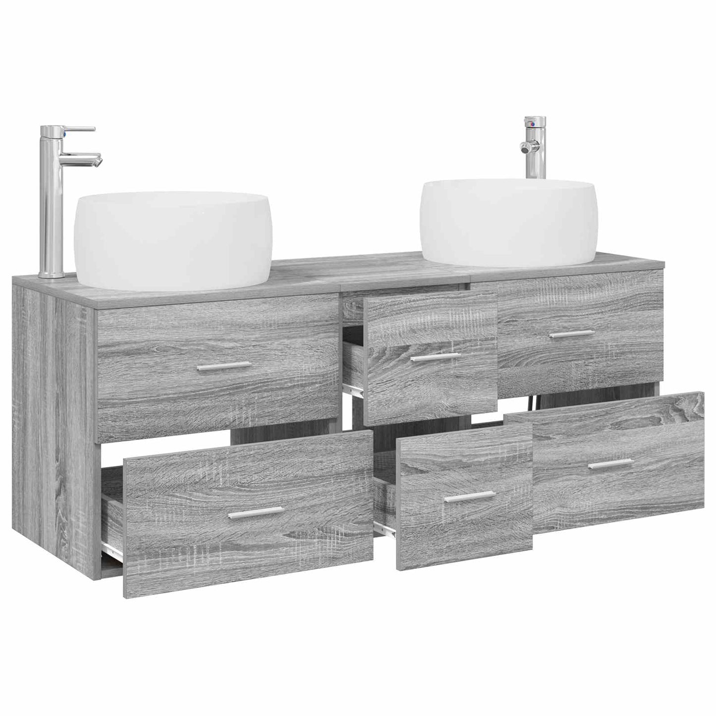 vidaXL Bathroom Furniture Set 3 pcs Grey Sonoma 49.5 x 44.5 x 66 cm